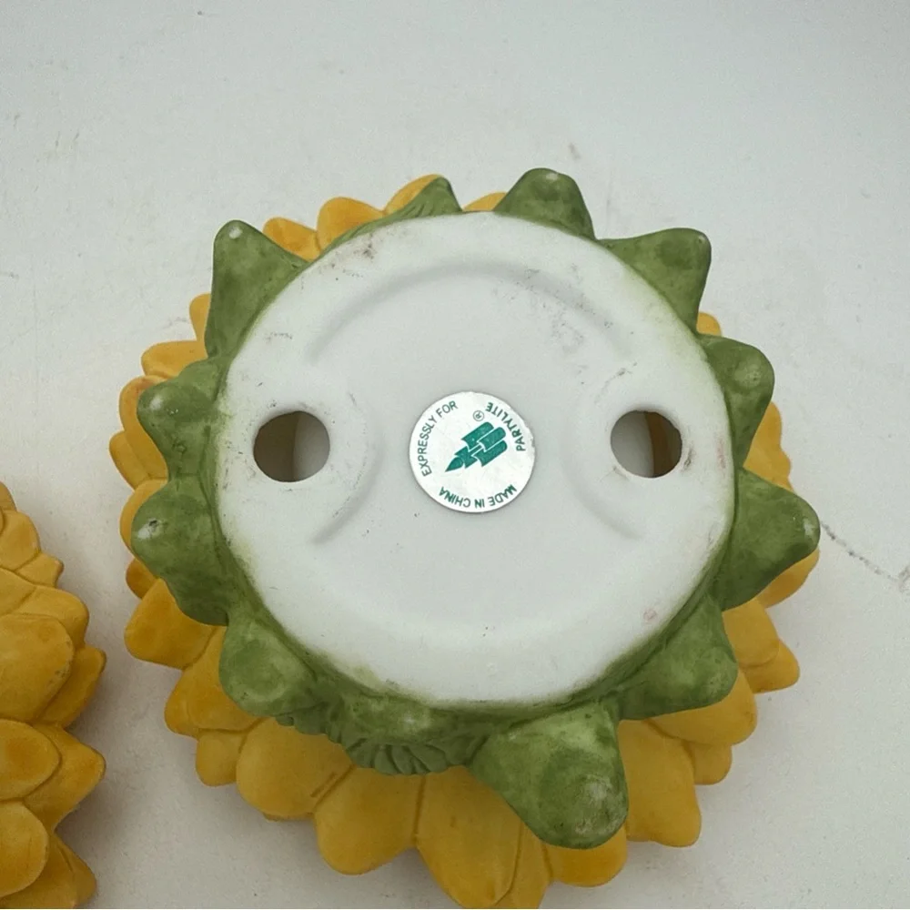 2 PartyLite Sunflower Buddies Ladybug Butterfly Tealight  Candle Holders - Picture 8 of 8